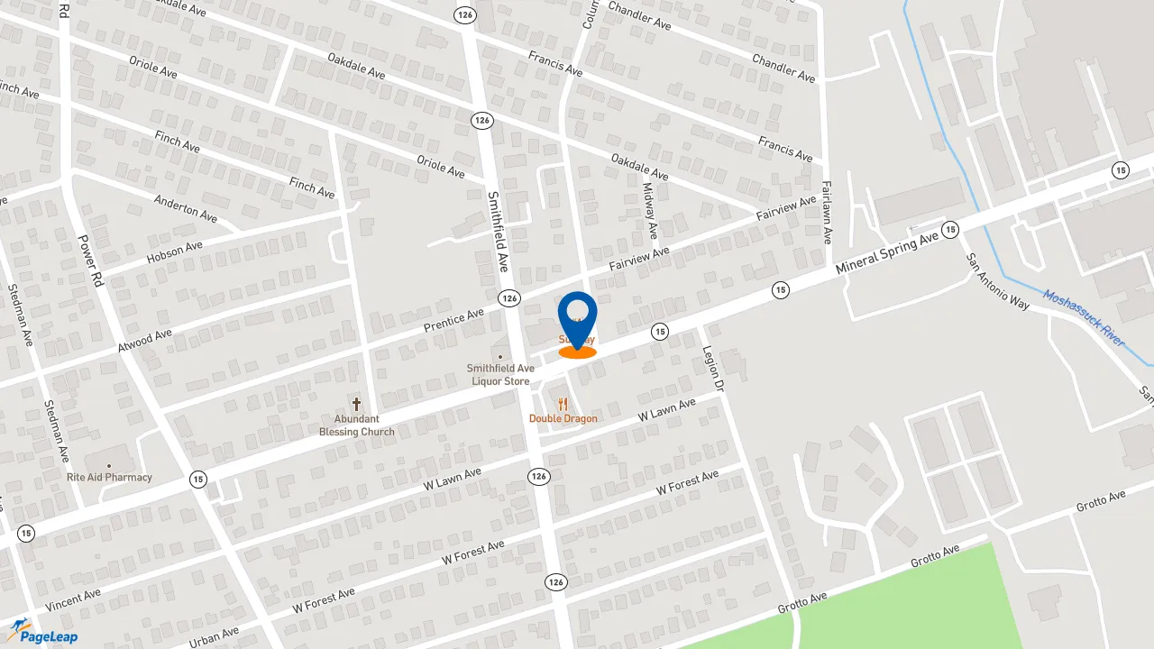 https://pageleap.com map showing location of Subway in Pawtucket.