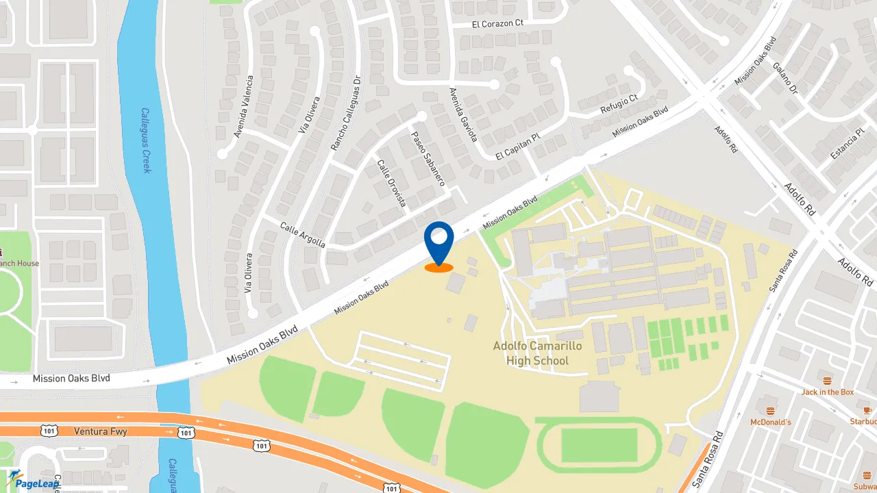 https://pageleap.com map showing location of Subway in Camarillo.