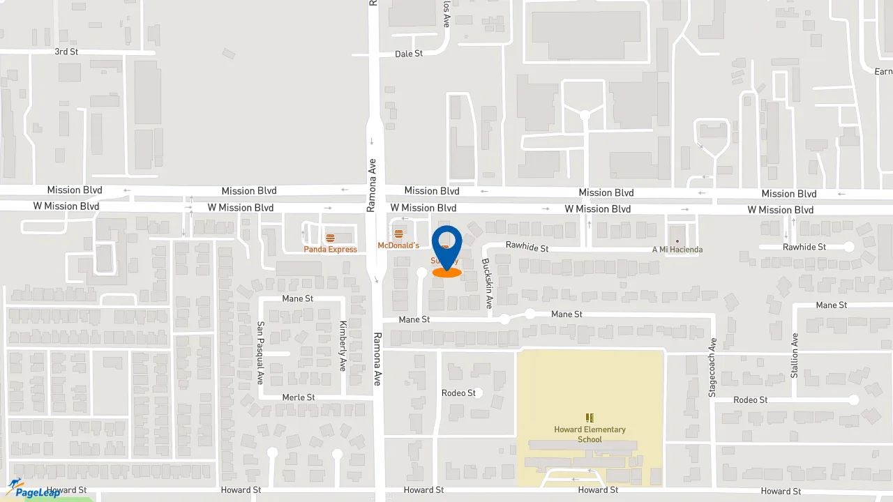 https://pageleap.com map showing location of Subway in Montclair.