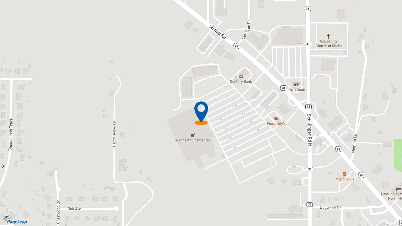 https://pageleap.com map showing location of Subway in Semmes.