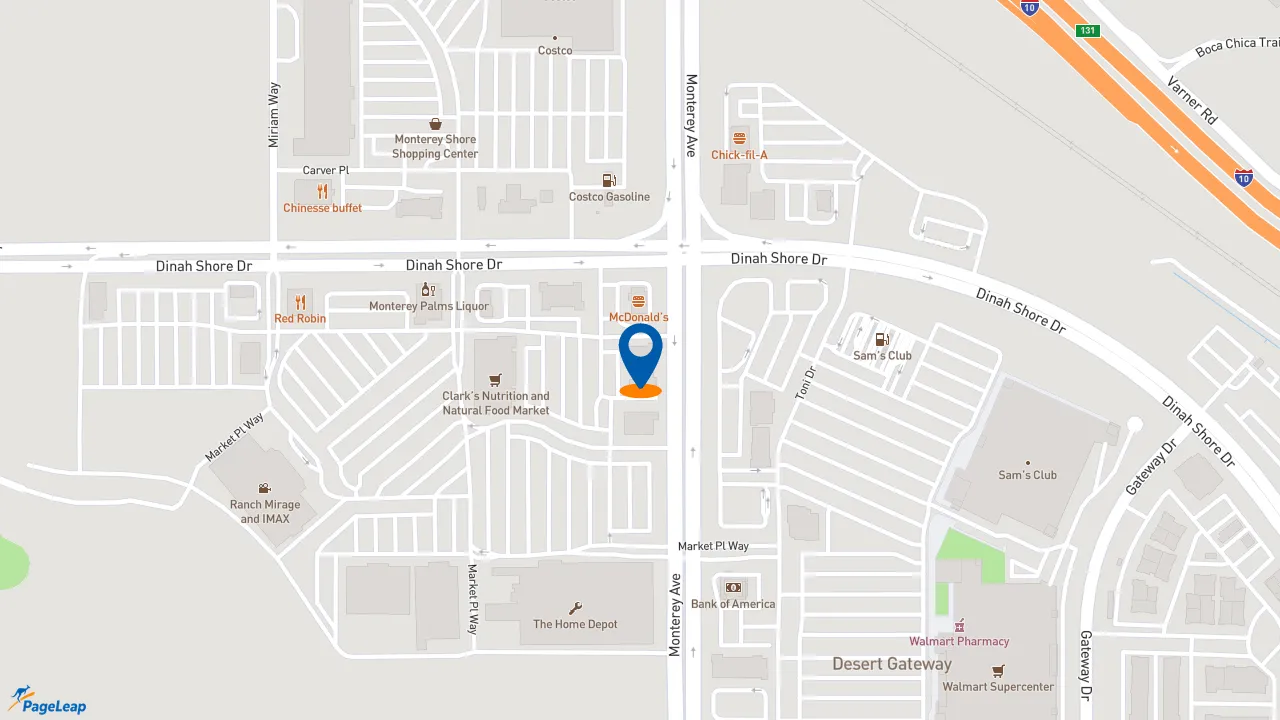 https://pageleap.com map showing location of Subway in Rancho Mirage.