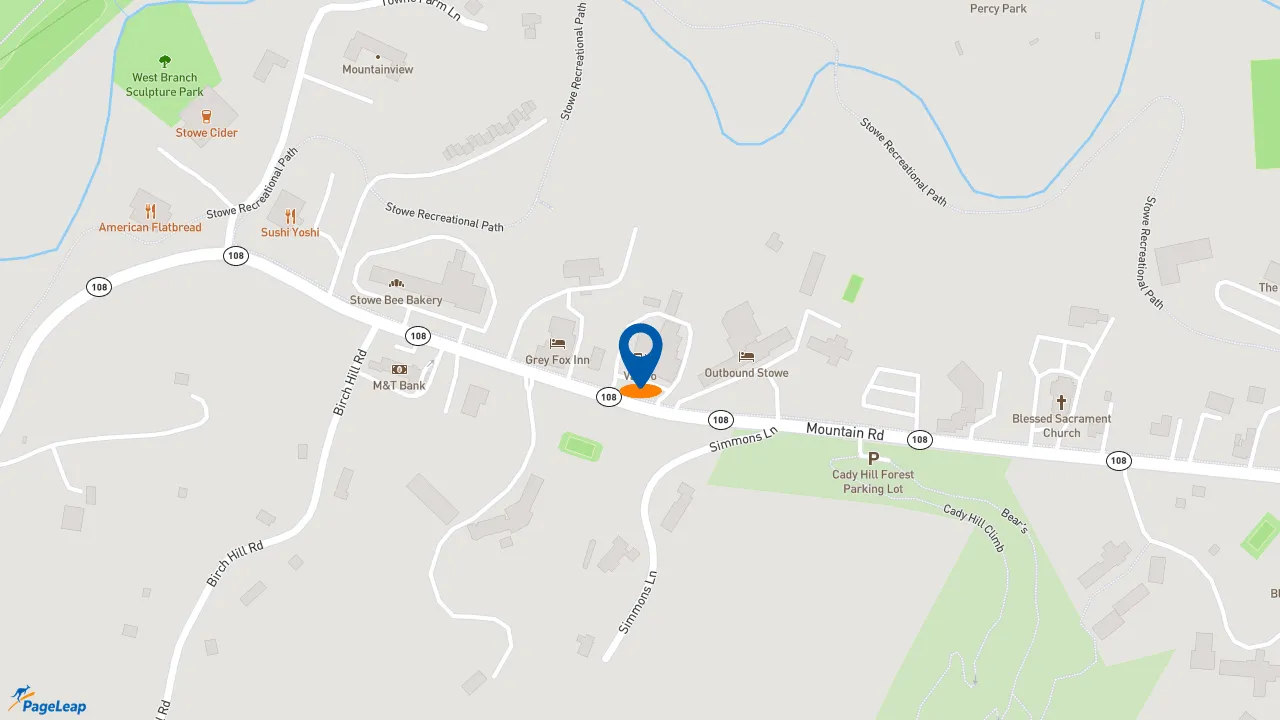 https://pageleap.com map showing location of Subway in Stowe.
