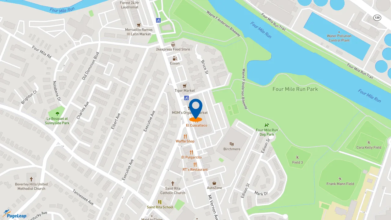 https://pageleap.com map showing location of Subway in Alexandria.