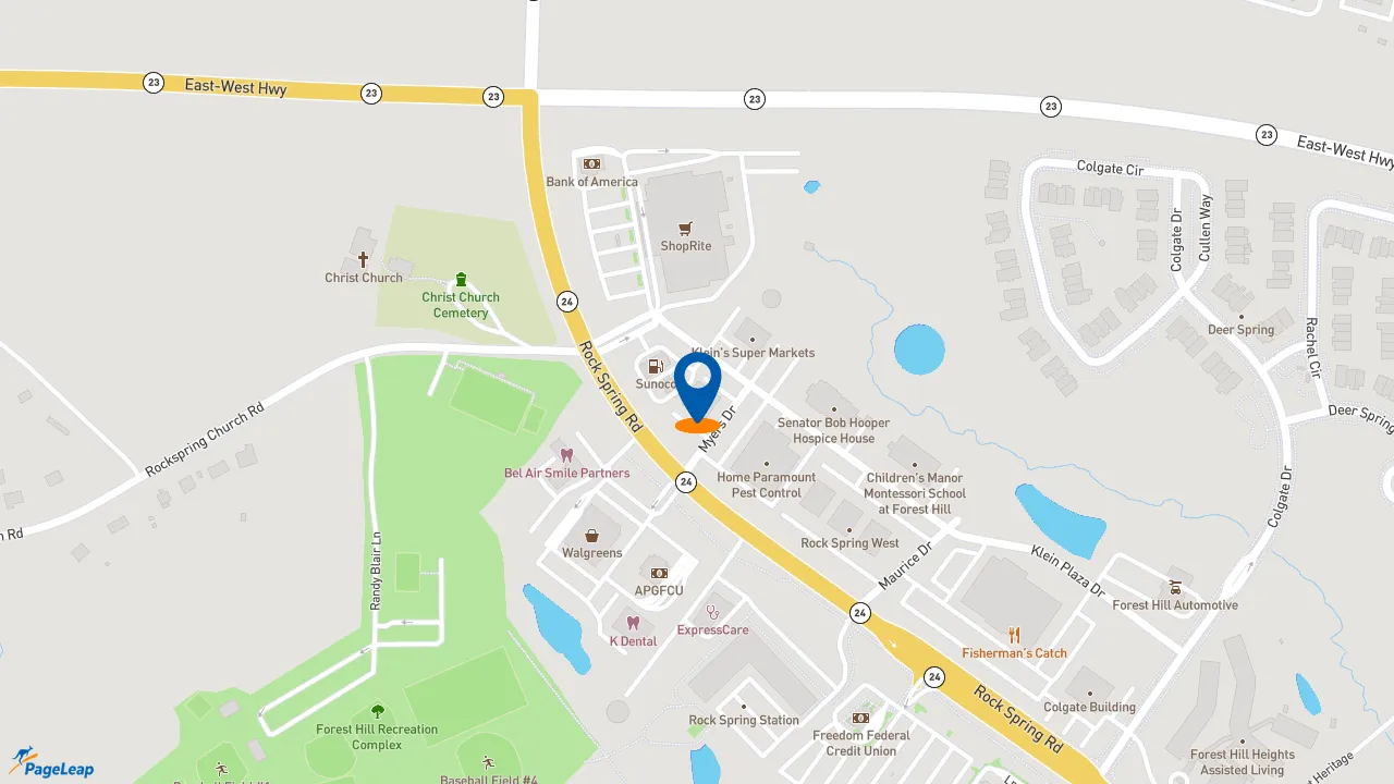 https://pageleap.com map showing location of Subway in Forest Hill.