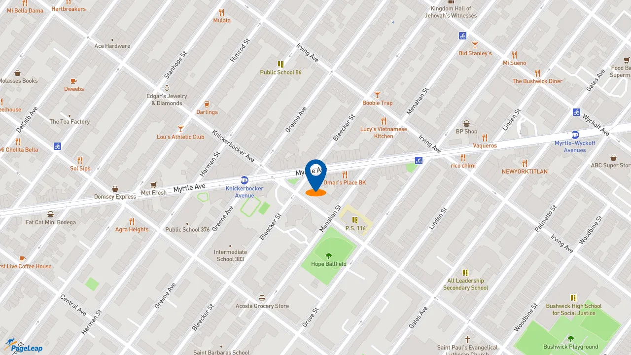 https://pageleap.com map showing location of Subway in City Of New York.