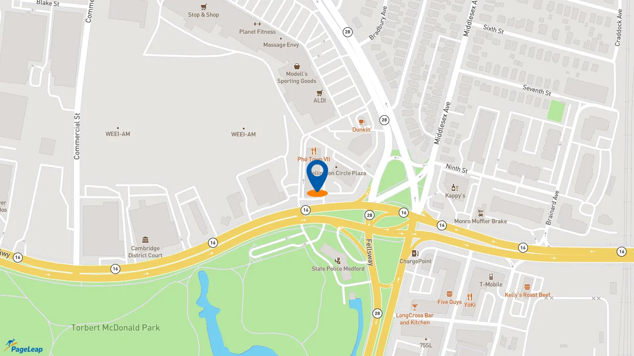 https://pageleap.com map showing location of Subway in Medford.