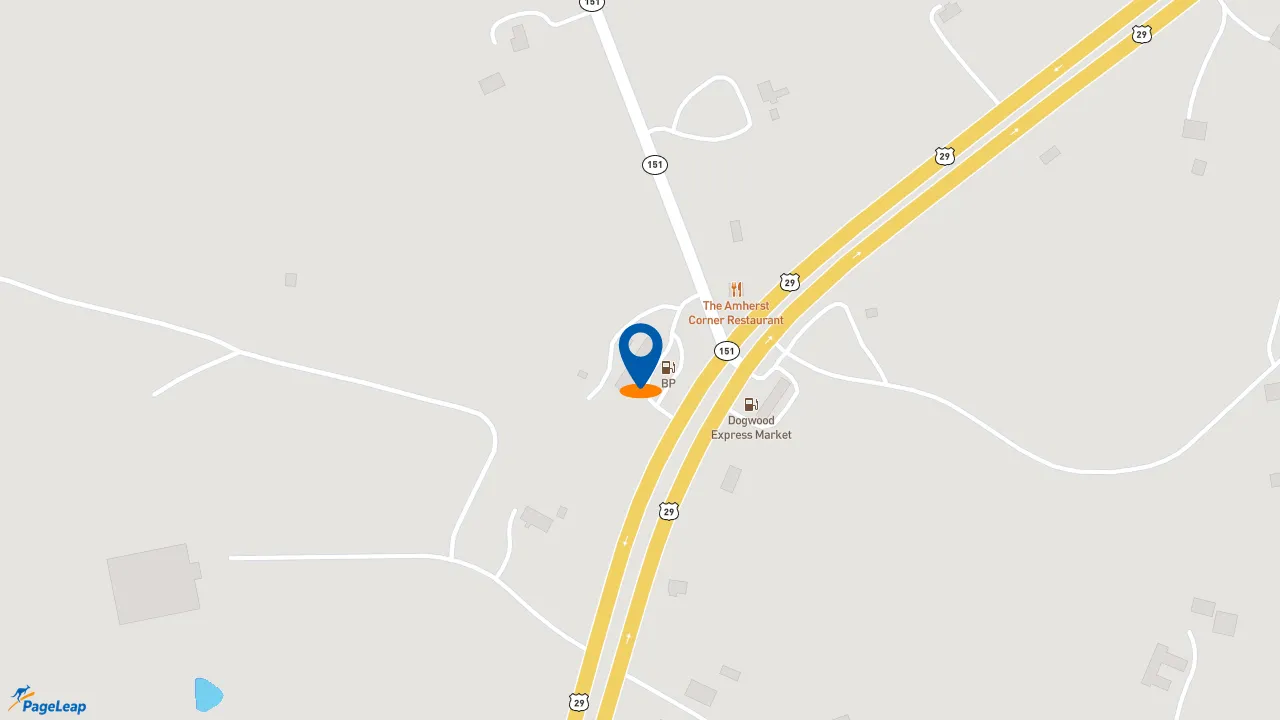 PageLeap.com map showing location of Subway in Amherst.