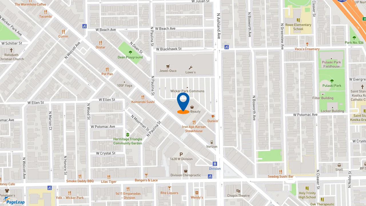 https://pageleap.com map showing location of Subway in Chicago.