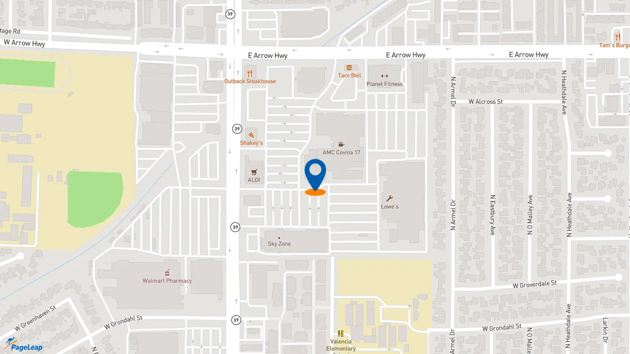 https://pageleap.com map showing location of Subway in Covina.