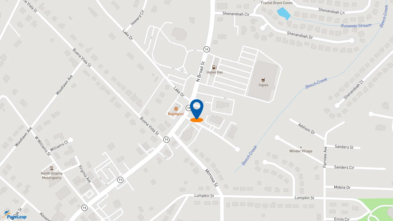 https://pageleap.com map showing location of Subway in Winder.