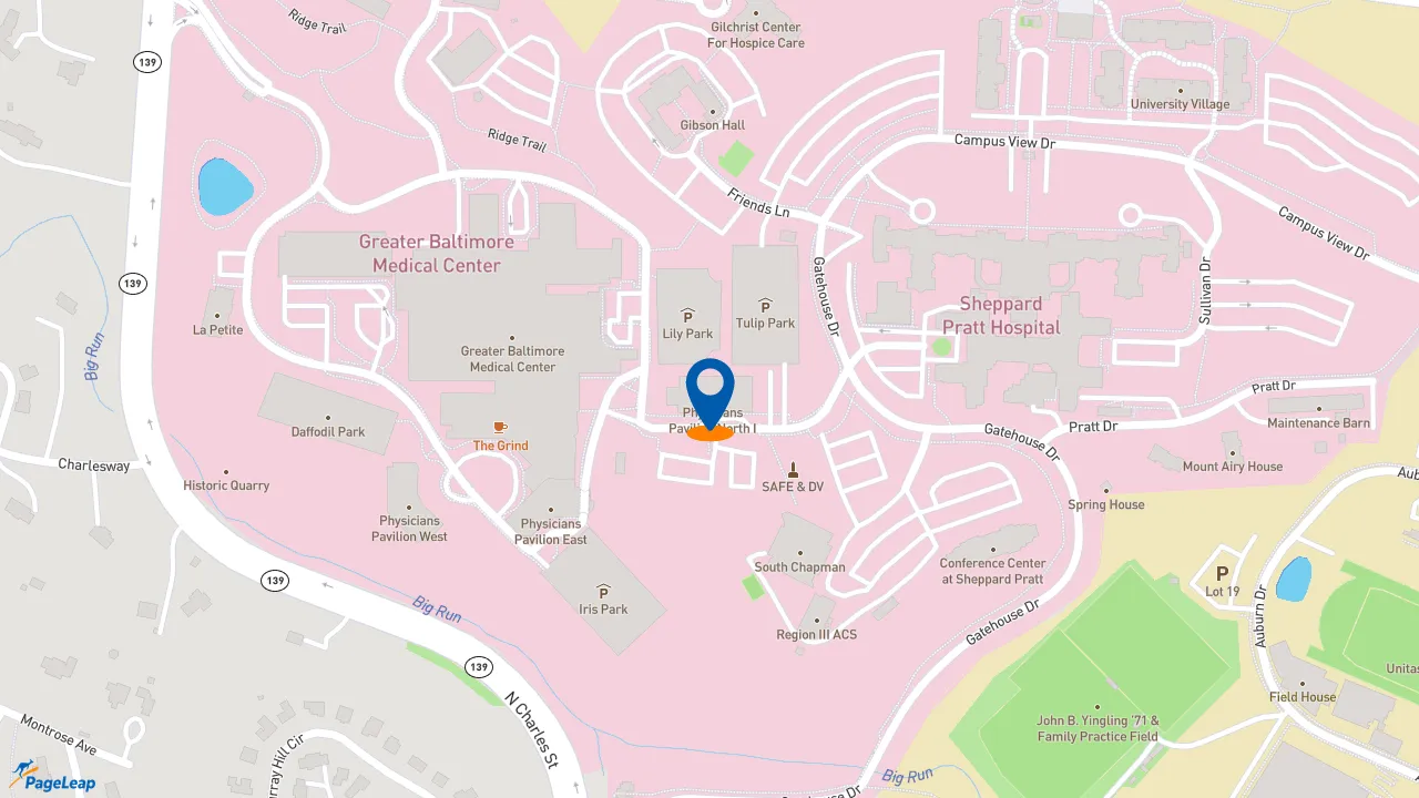 https://pageleap.com map showing location of Subway in Towson.