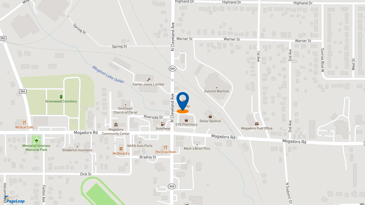 https://pageleap.com map showing location of Subway in Mogadore.