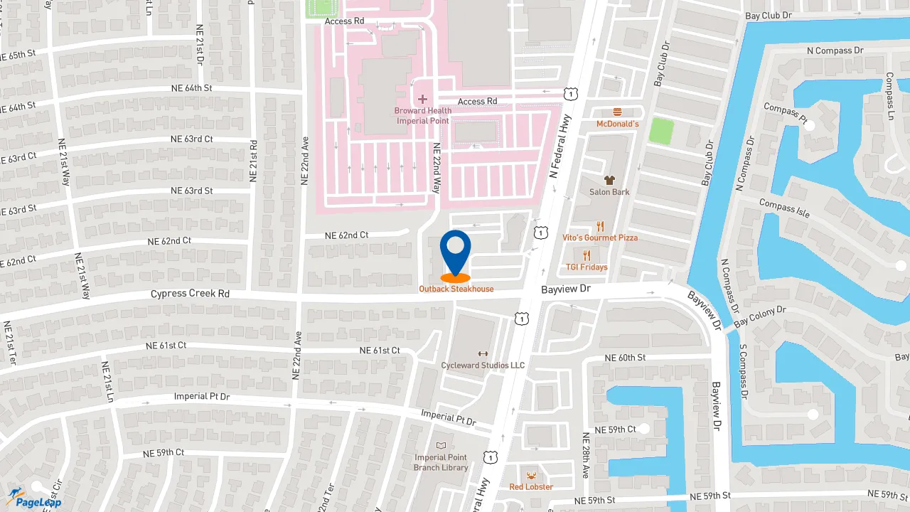 https://pageleap.com map showing location of Subway in Fort Lauderdale.