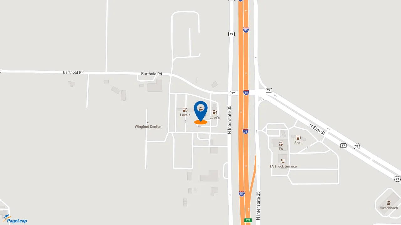 https://pageleap.com map showing location of Subway in Denton.