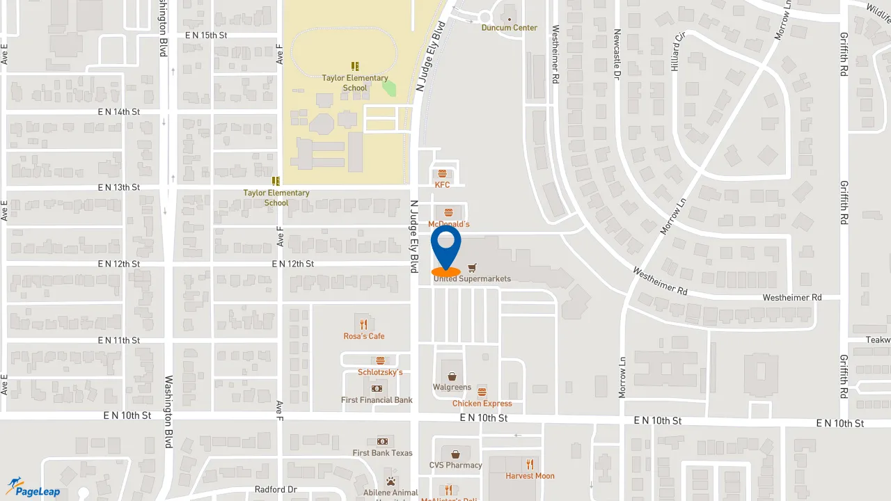 https://pageleap.com map showing location of Subway in Abilene.