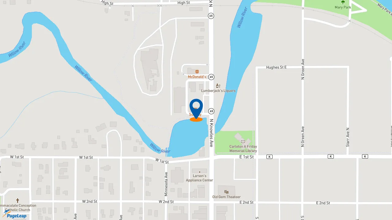 https://pageleap.com map showing location of Subway in New Richmond.