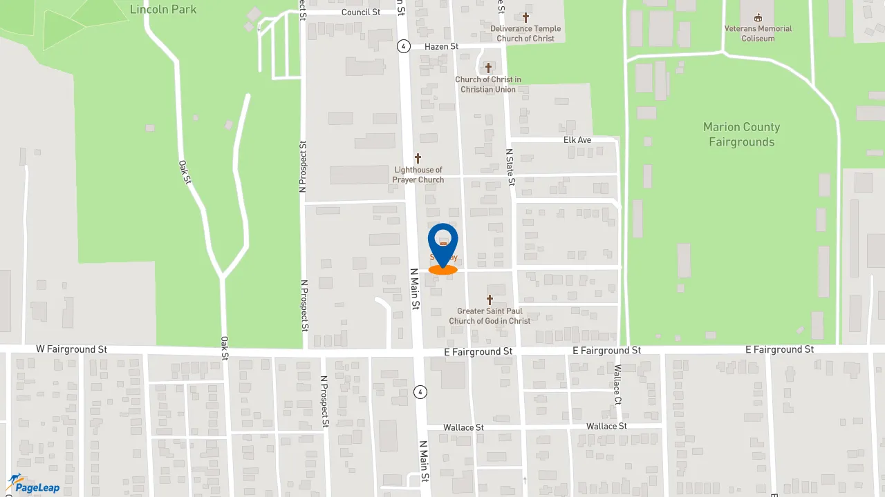 https://pageleap.com map showing location of Subway in Marion.