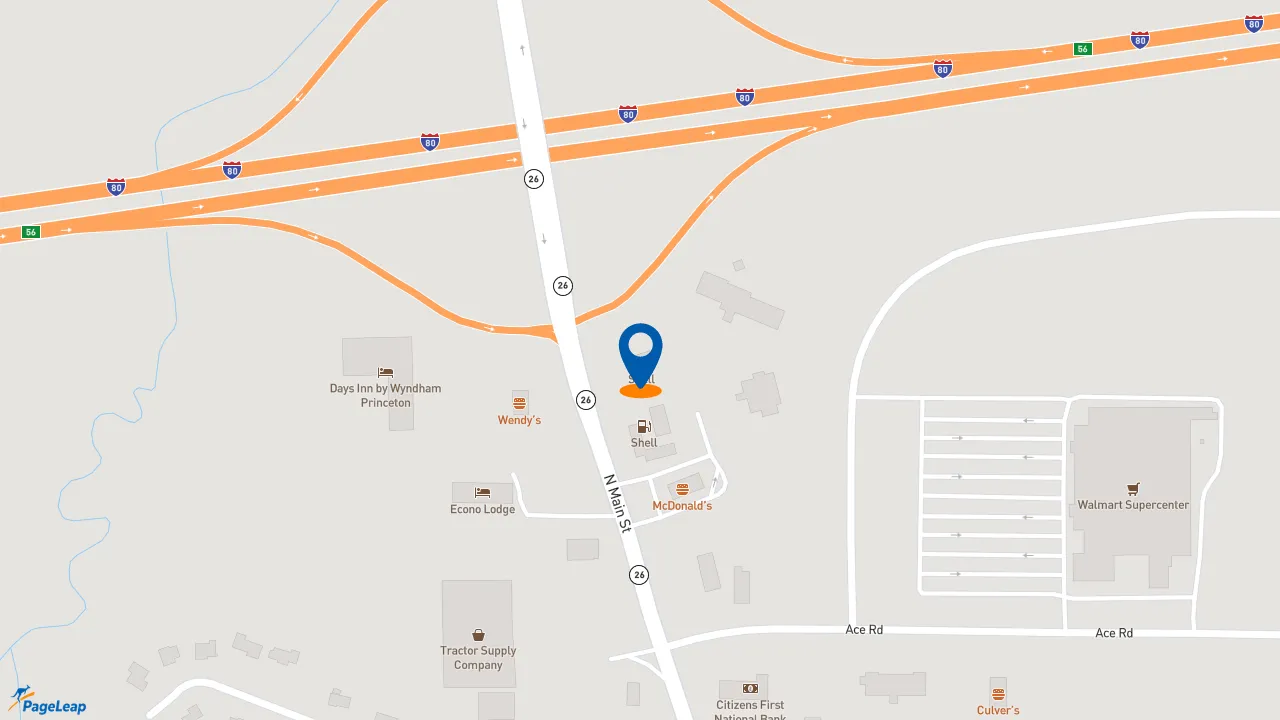 https://pageleap.com map showing location of Subway in Princeton.
