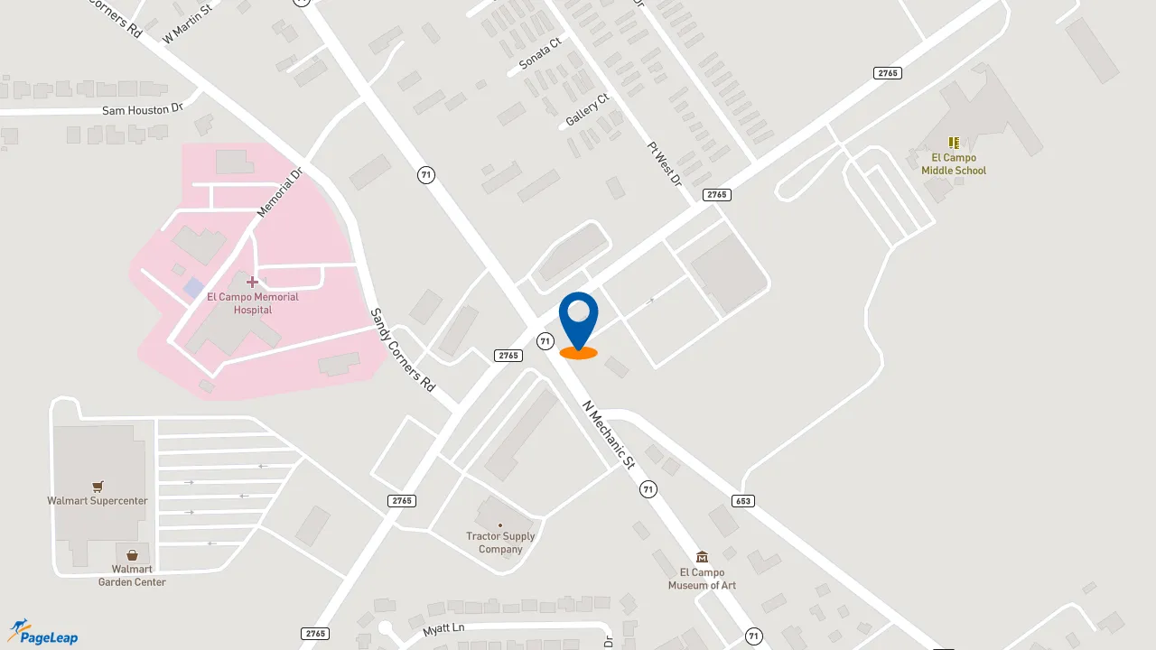 https://pageleap.com map showing location of Subway in El Campo.