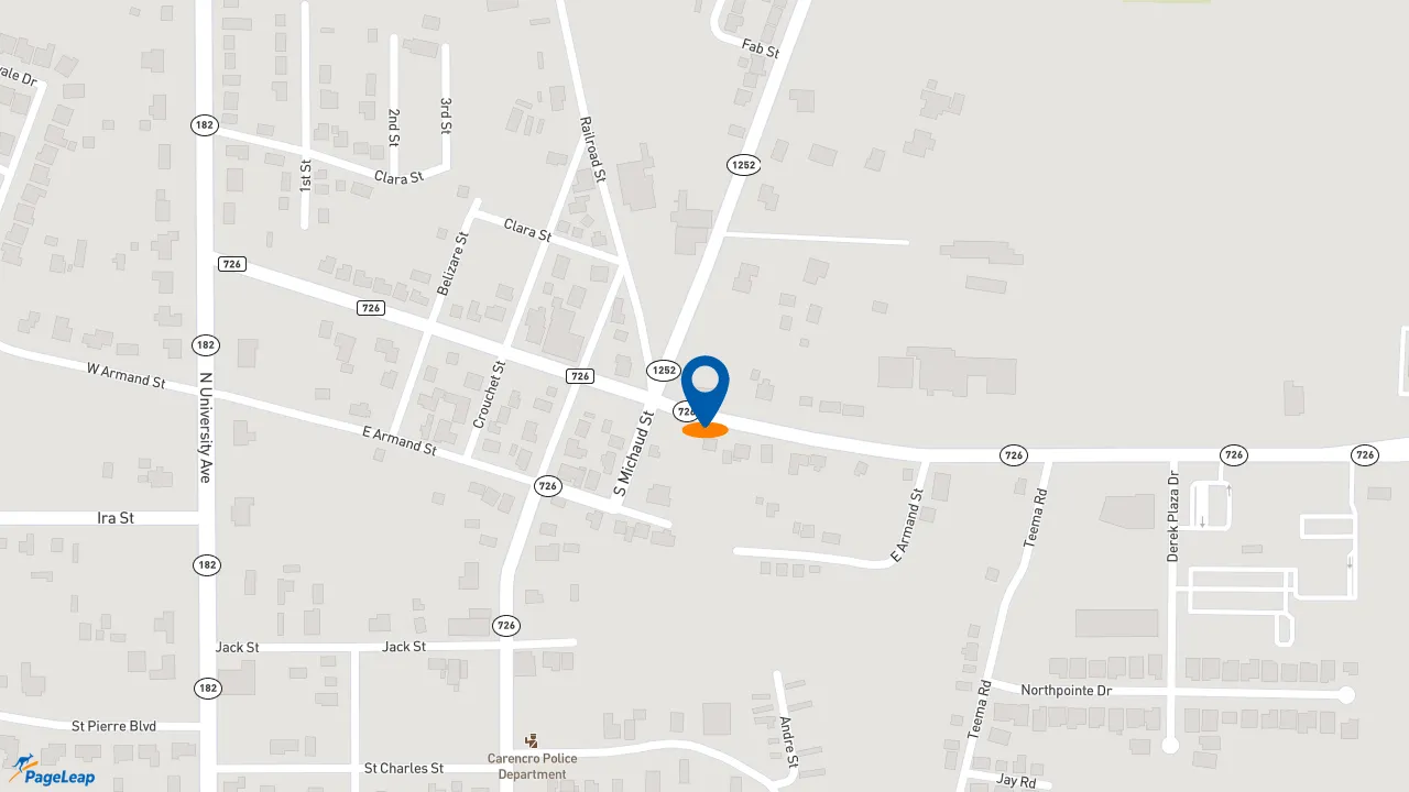 https://pageleap.com map showing location of Subway in Carencro.