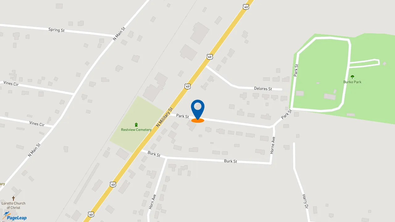 https://pageleap.com map showing location of Subway in Loretto.