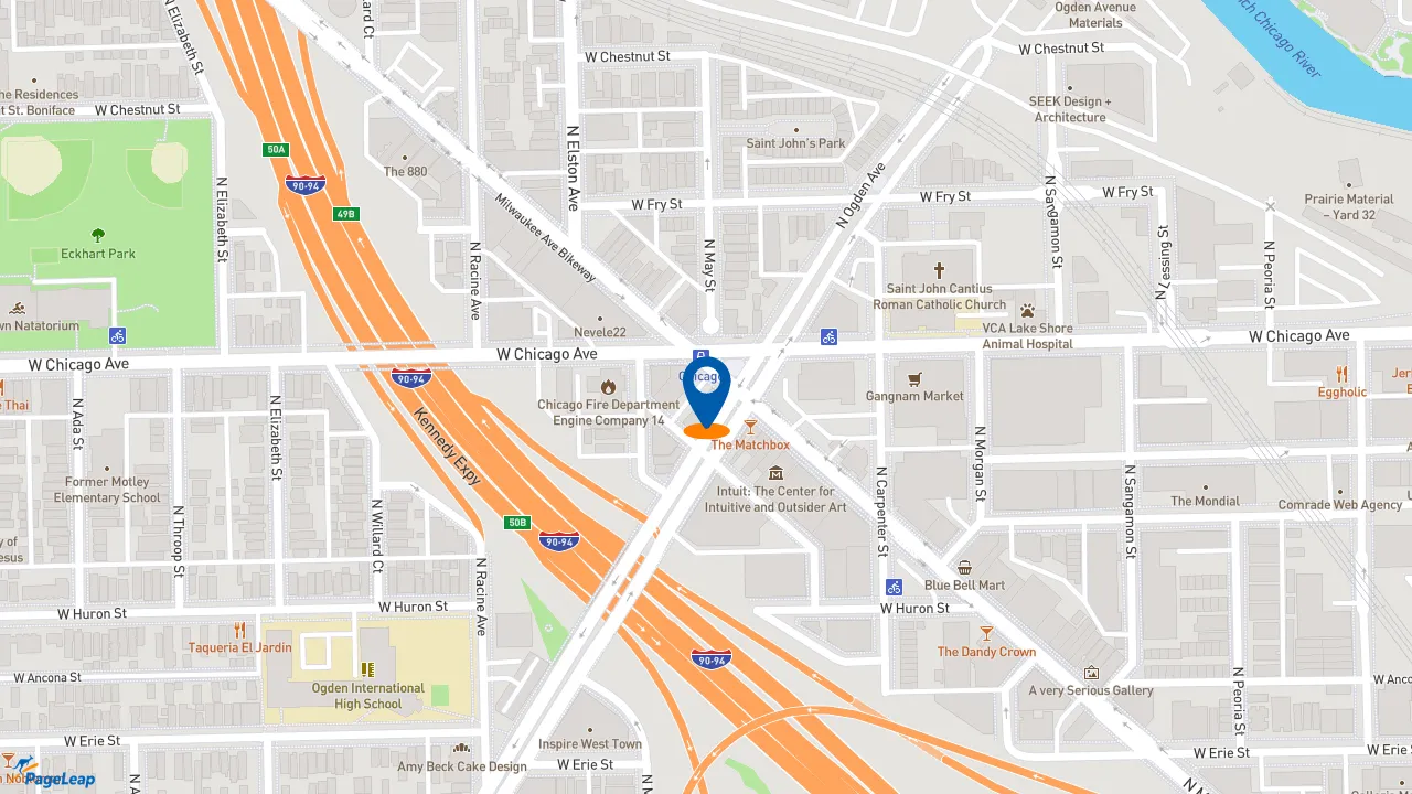 https://pageleap.com map showing location of Subway in Chicago.