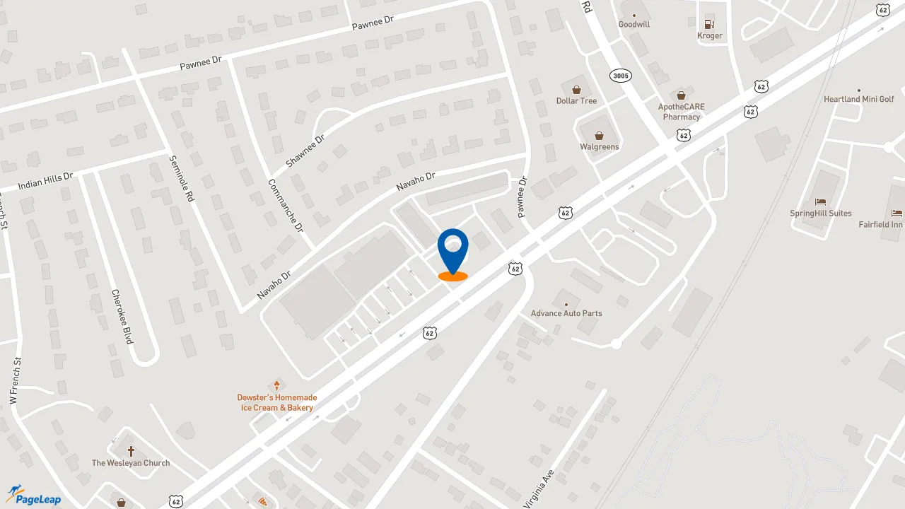 https://pageleap.com map showing location of Subway in Elizabethtown.