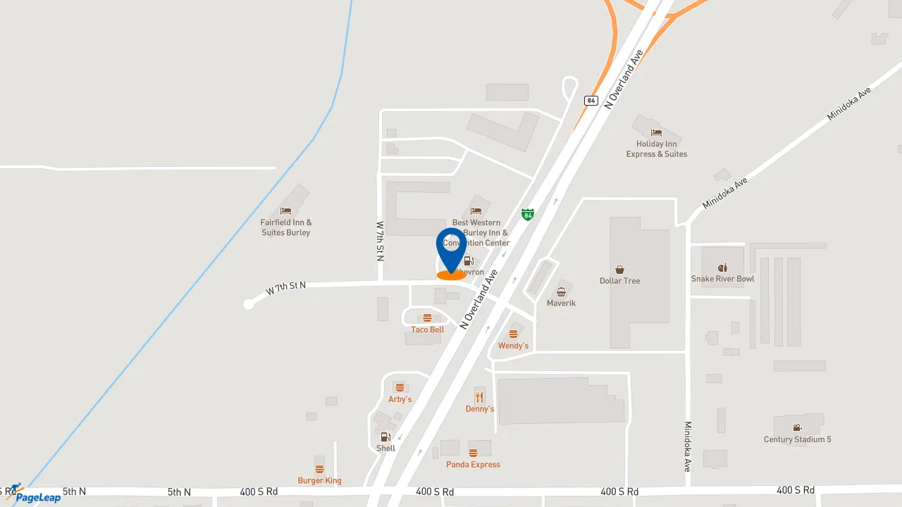 https://pageleap.com map showing location of Subway in Burley.