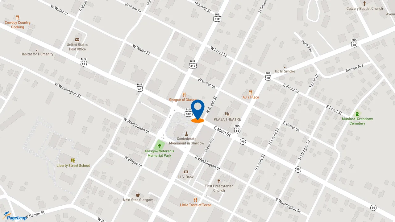https://pageleap.com map showing location of Subway in Glasgow.