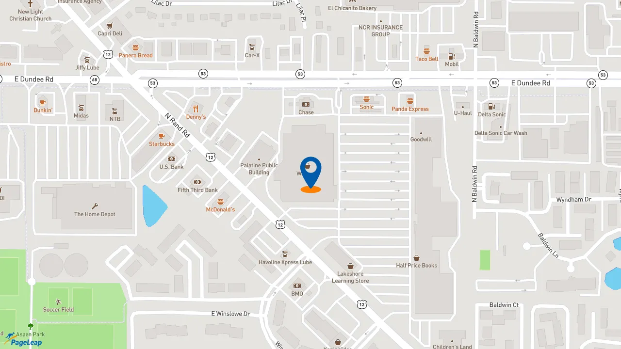 https://pageleap.com map showing location of Subway in Palatine.