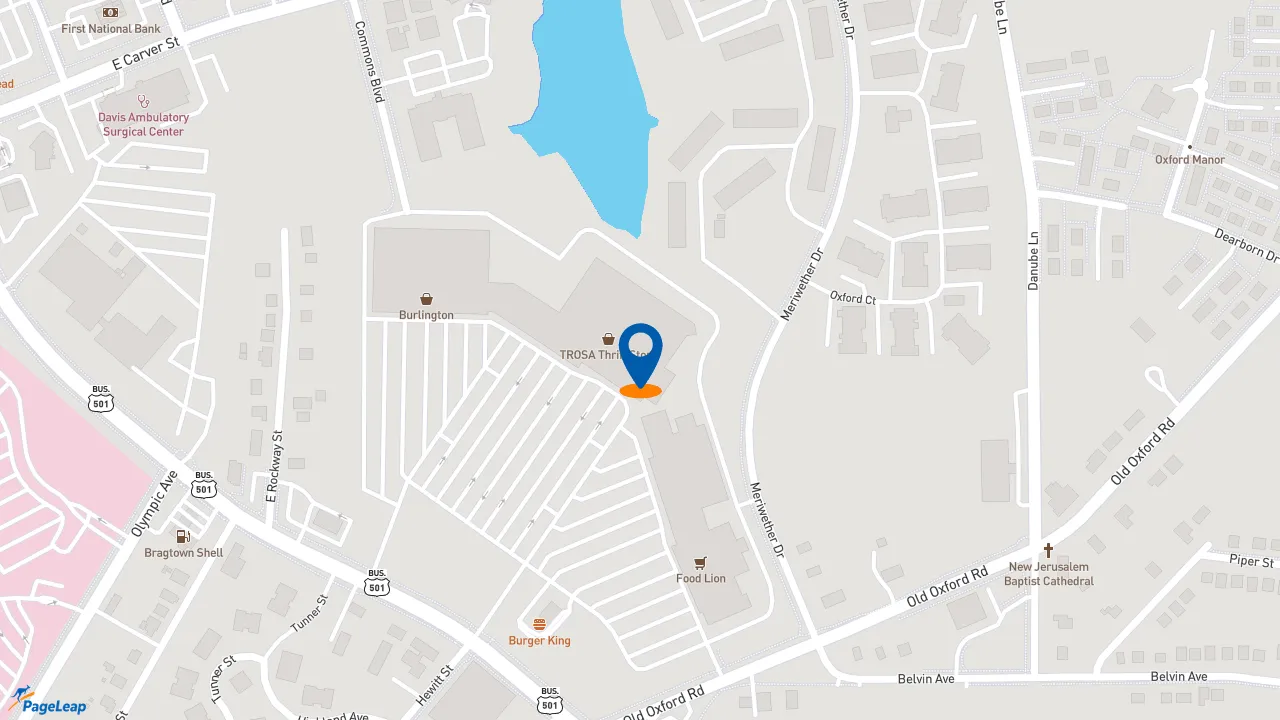 https://pageleap.com map showing location of Subway in Durham.