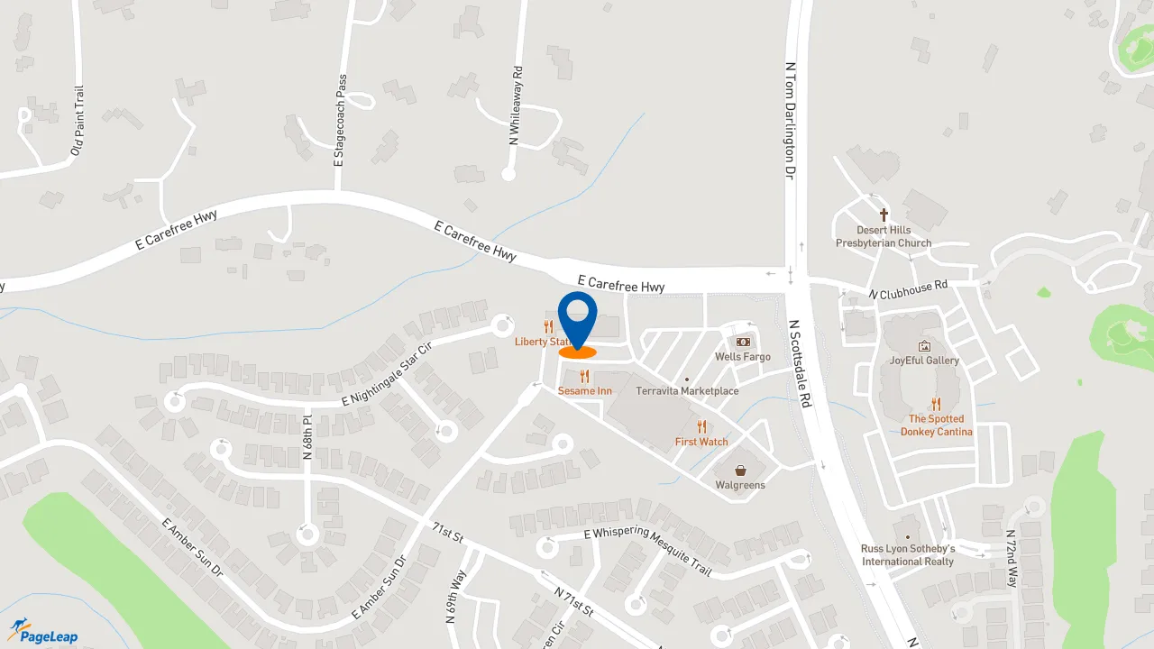 https://pageleap.com map showing location of Subway in Scottsdale.