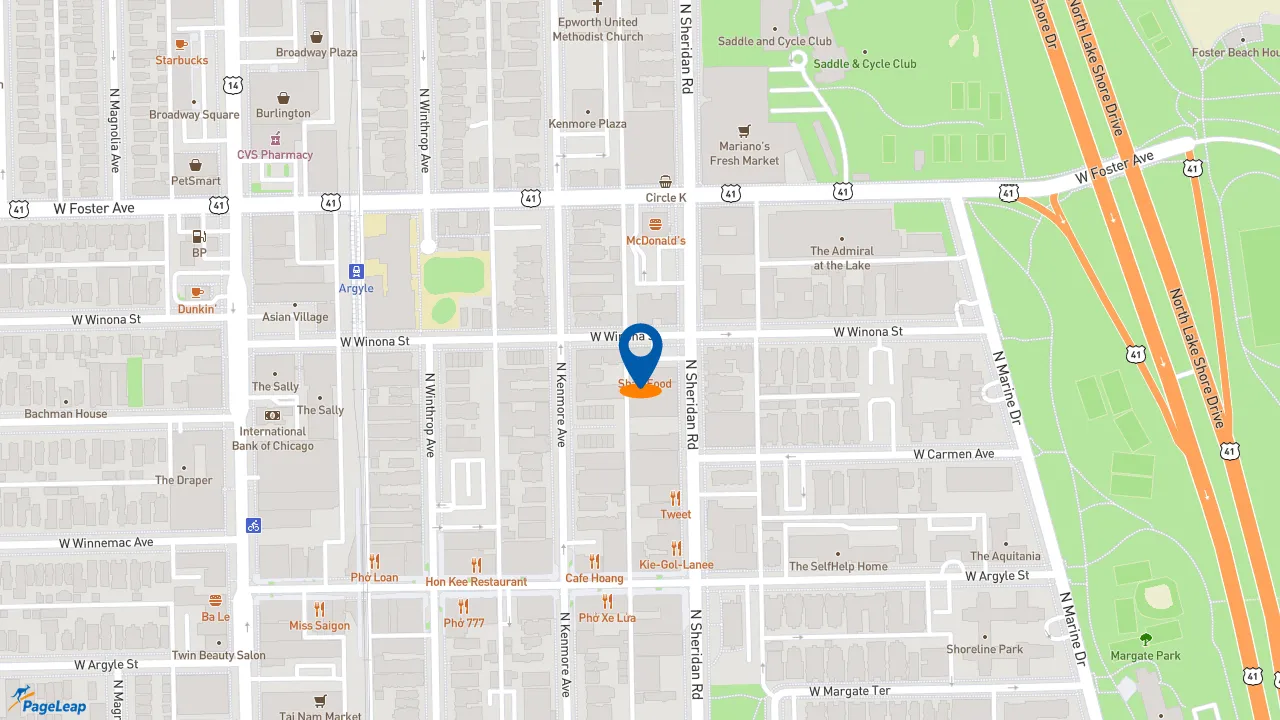 https://pageleap.com map showing location of Subway in Chicago.