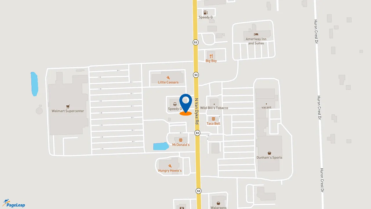 https://pageleap.com map showing location of Subway in Bad Axe.