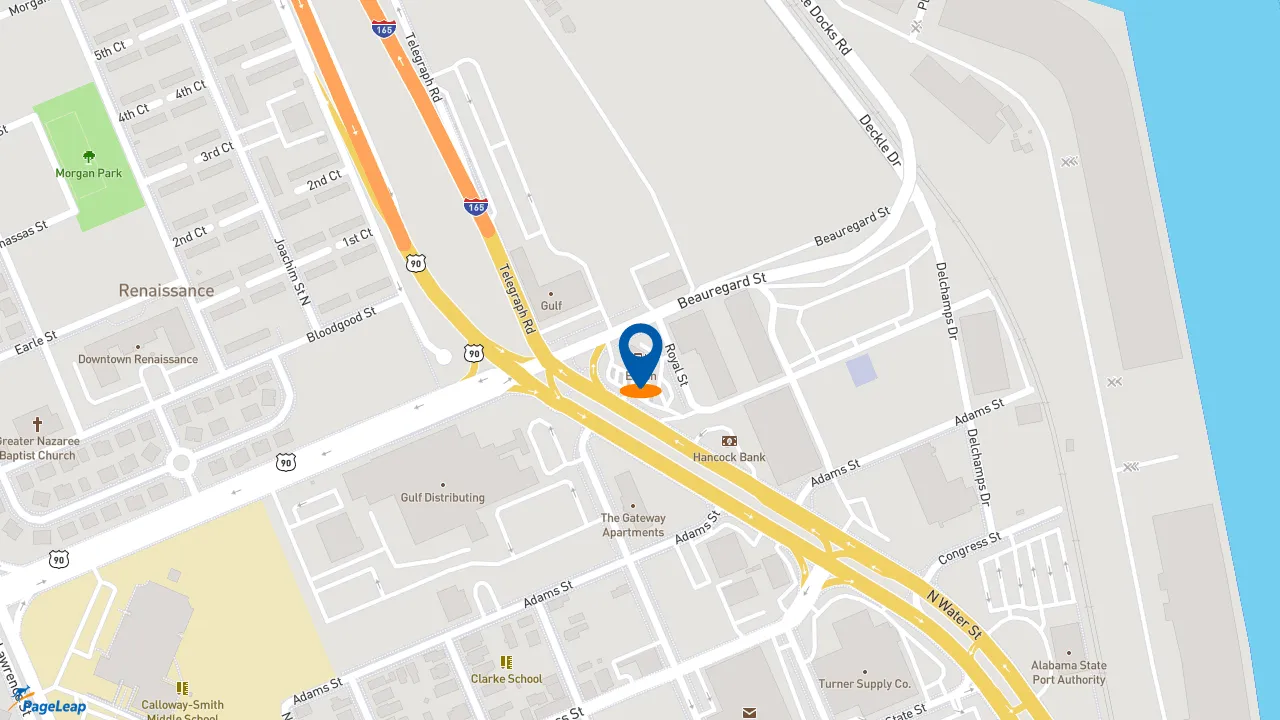 https://pageleap.com map showing location of Subway in Mobile.