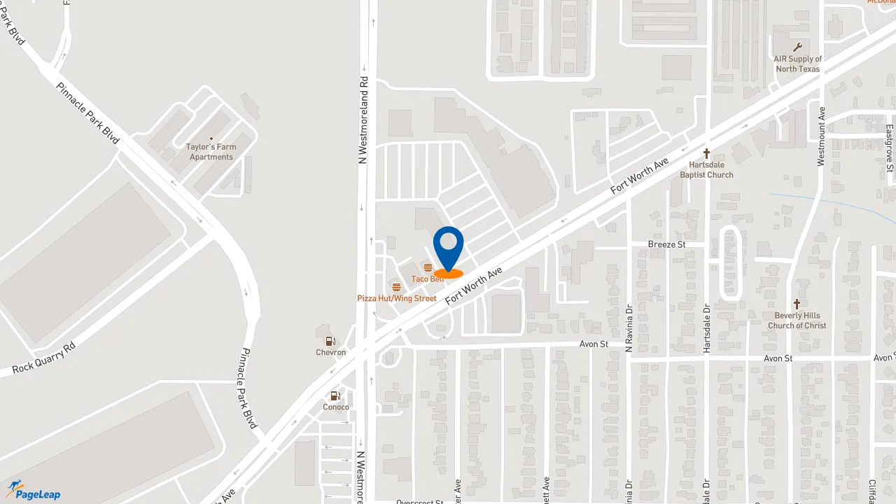 https://pageleap.com map showing location of Subway in Dallas.