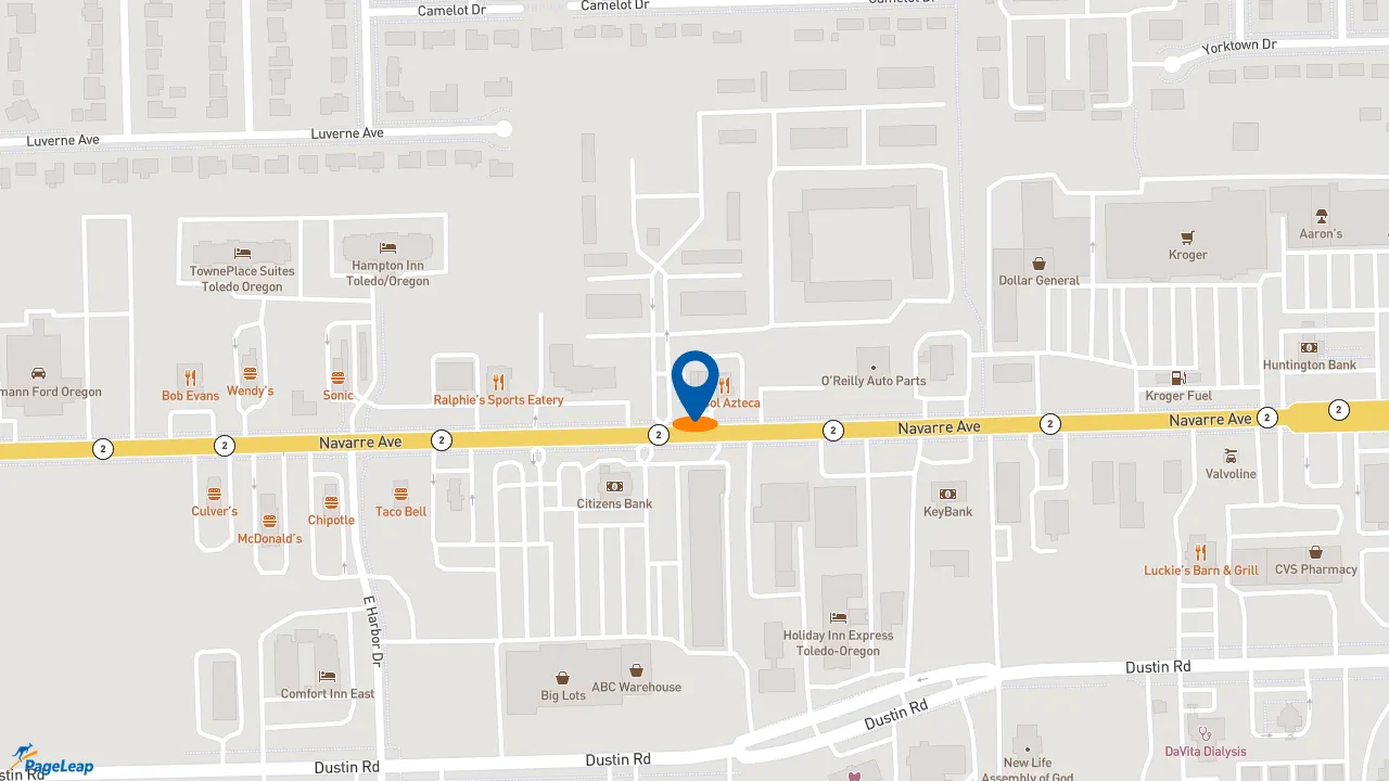 https://pageleap.com map showing location of Subway in Oregon.