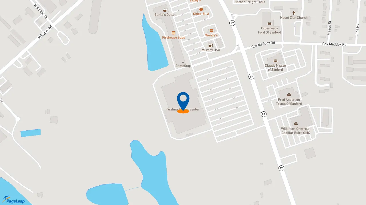https://pageleap.com map showing location of Subway in Sanford.