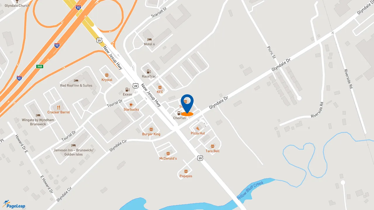 https://pageleap.com map showing location of Subway in Brunswick.