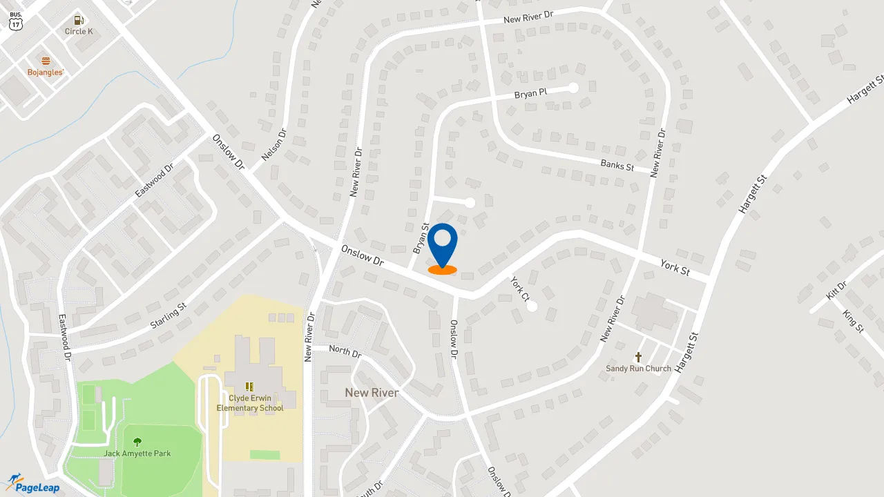 https://pageleap.com map showing location of Subway in Jacksonville.