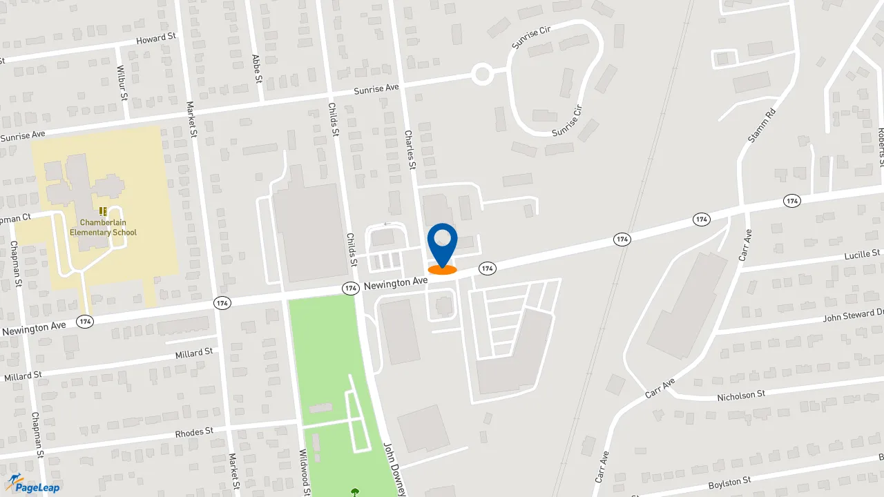 https://pageleap.com map showing location of Subway in New Britain.