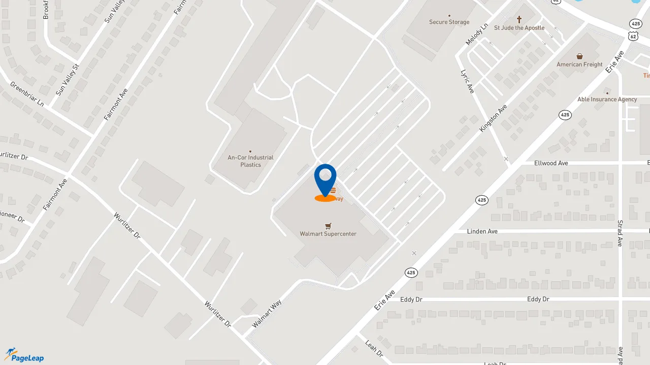 https://pageleap.com map showing location of Subway in North Tonawanda.