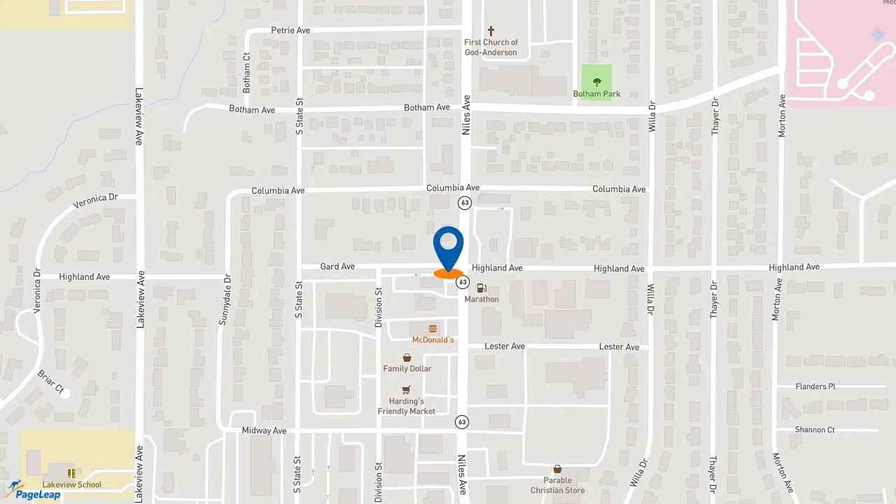 https://pageleap.com map showing location of Subway in Saint Joseph.