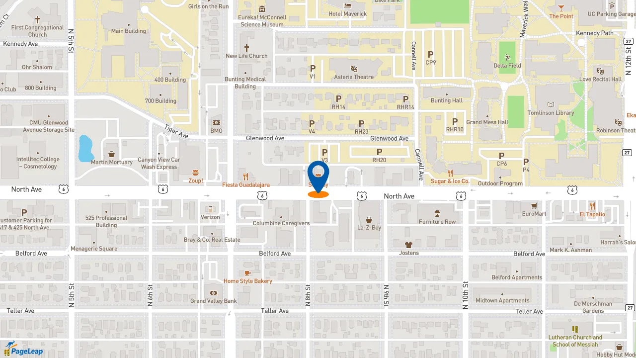 https://pageleap.com map showing location of Subway in Grand Junction.