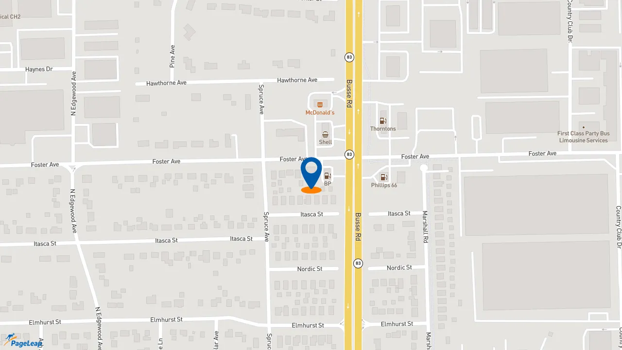 https://pageleap.com map showing location of Subway in Bensenville.