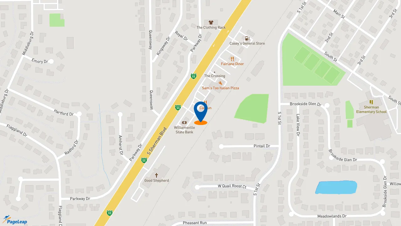 https://pageleap.com map showing location of Subway in Sherman.