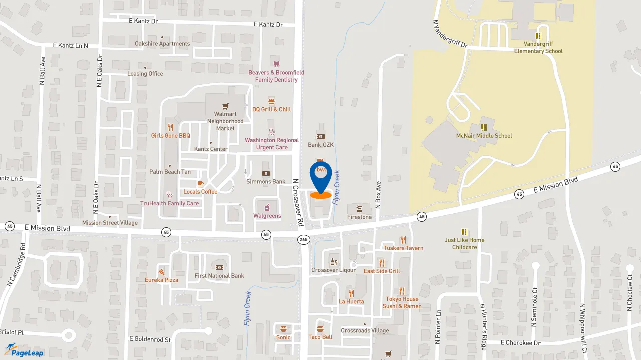 https://pageleap.com map showing location of Subway in Fayetteville.