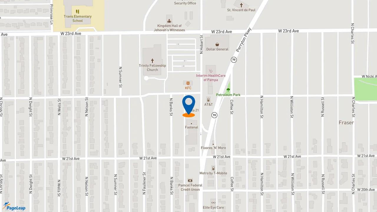 https://pageleap.com map showing location of Subway in Pampa.