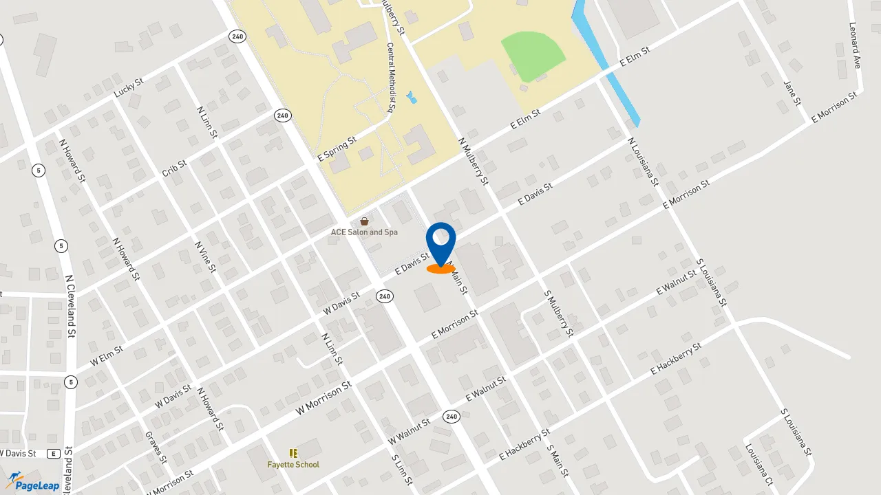 https://pageleap.com map showing location of Subway in Fayette.