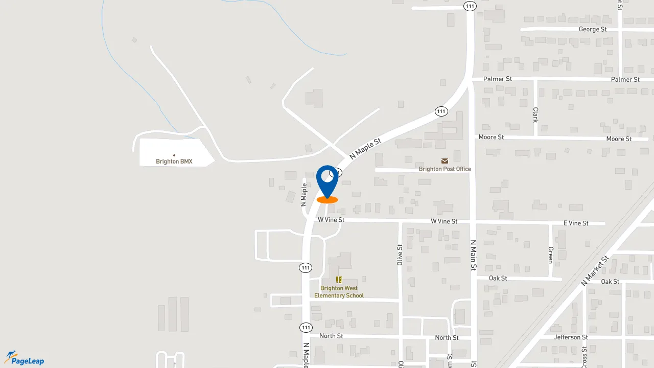 https://pageleap.com map showing location of Subway in Brighton.